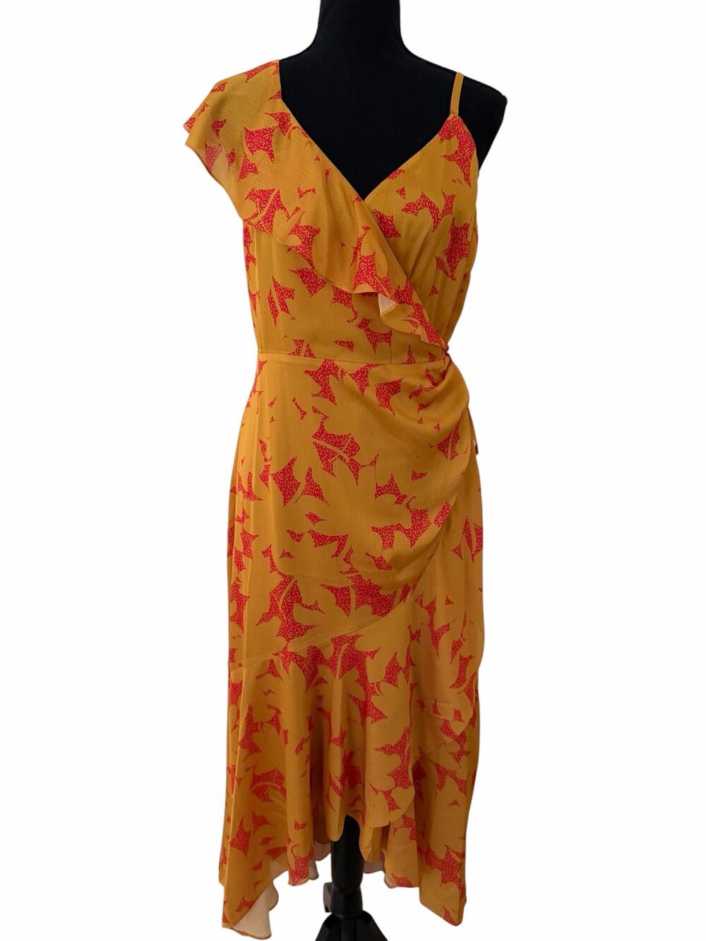 Ted Baker London Women Multicolor Saraaa Ruffle V-Neck Midi Wrap Dress Size 3